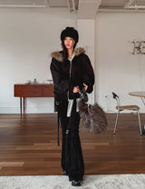 Rico Brushed Fur Two Way Hood Zip-Up