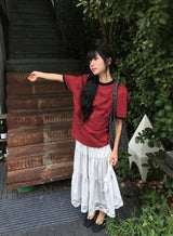 [unisex] Moab Horse Printing Ringer Short Sleeve Tee