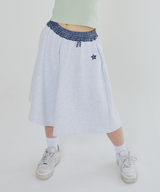 チェックバンディングバミューダパンツ - ライトグレー