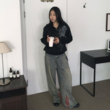 ビギーヒップラインダイアゴナルトラックデニムパンツ