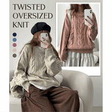 Maen Boxy Round Twisted Knitwear