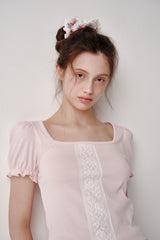 Lace Puff T-shirt (White)