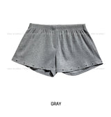 studded ribbed low-rise shorts