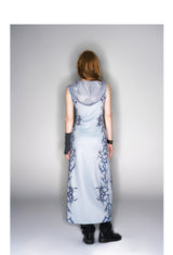 2025 Spring/Summer New Gray Hooded Sleeveless Dress