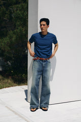 Cool curve half t-shirts(Aquablue)