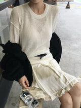 Vain Pleats Frill Midi Skirt (3c)