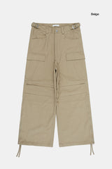 Trap side zipper parachute cargo pants