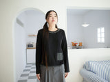 FRILL POCKET T (BLACK)