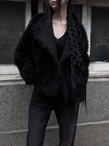 noir chic teddy fur jacket