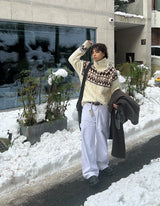 No.1024 dia wool20 KNIT ZIP-UP (3color)