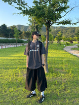 Space Comet Printing Sporty Short-Sleeved T-shirt
