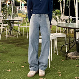 Side Brush Wash Wide Denim Pants