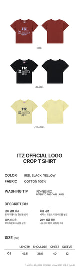 ITZ オフィシャルロゴクロップTシャツ　ブラック