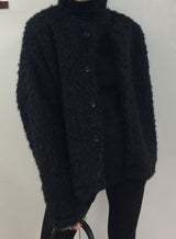 Puff Over Boucle Cardigan