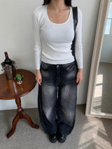 Dual Switch Gradient Flap Pocket Two-Way Snap Wide Pants (3 Colors)