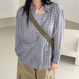 Noki see-through check oversized shirt