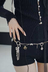 Heart keyring Silver Gold Chain Belt