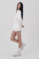 Soft Club one-shoulder sweatshirt, White