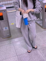 ポエティックツーウェイスウェットパンツ、メランジグレー