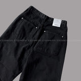 TR2508 non-span incision wide black jeans (S ~ L)