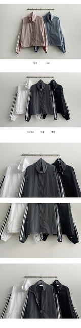 Tyre High-Neck Two-Line Color Windbreaker Jumper (5 colors)