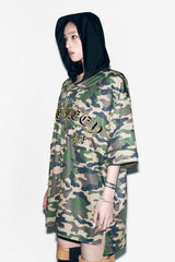 APPLIQUE MESH BASEBALL JACKET CAMO