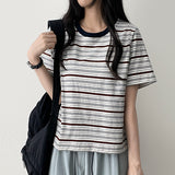 ロビンカラーストライプダンガラ半袖Tシャツ