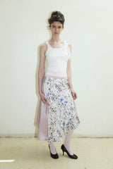 That's neat – irregular hem pink leopard-print paneled asymmetrical skirt (Pink)