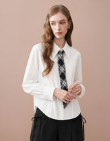 Basic Oxford Oversized Tie Shirt White