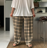 カイパーチュルクチェックパターンワイドフィットパンツ
