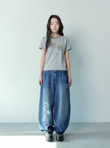 DEMON SIDE DIRTY LOGO DENIM BANDING PANTS UNISEX