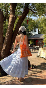 スカイフリルカンカンロングスカート