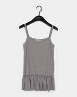 Koorin Frill Shirring Layered Slit Sleeveless Dress