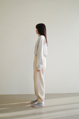 Wool jogger pants, Cream