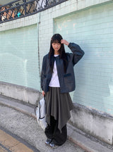 26SS★ [BAONHAUS] Broa Unbalanced Layered Midi Skirt