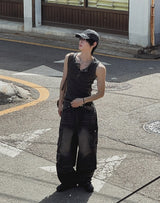 Keene Pigment Henley Neck Ribbed Sleeveless