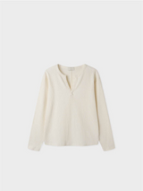 Waffle henry neck loose long sleeves(4color)
