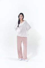 Velvet Lace Track Pants Pink