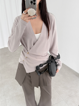 ruffle v neck cardigan