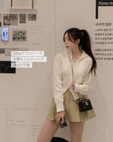 Hooded knit zip-up