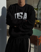 NOCELCOZY Applique USA Oversized Fit Sweatshirt 2 colors