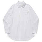 KIRSH プレーンストライプルーズフィットシャツ [WHITE]