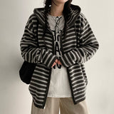 Kai Boxy Two Way Dangara Knit Hooded Zip-Up