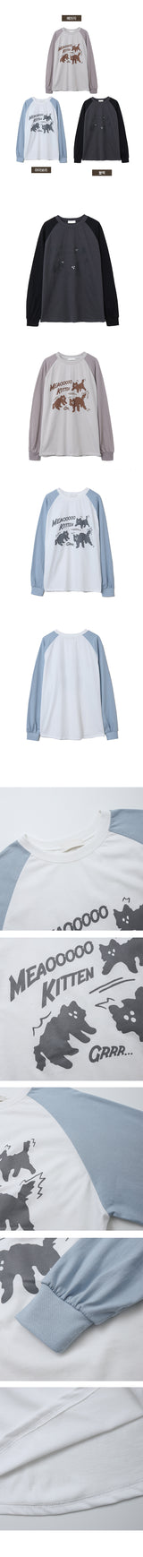 Oat boxy raglan cat sweatshirt