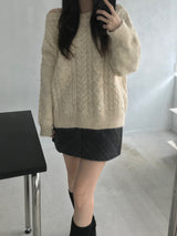 Melton loose fit knitwear (2 colors)