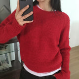 Lakong Loose Fit Angora Round Knitwear