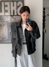 #LV Vintage Black Leather Jacket 