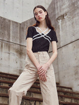 [LINE] クロスツーラインレースTシャツ