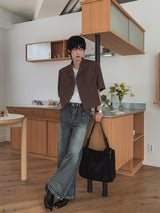 Summer rubbing linen crop jacket