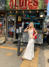 maxi white long skirt
